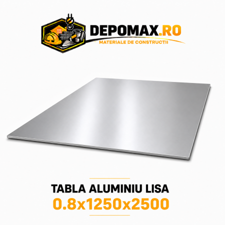 Tabla aluminiu lisa 0.8mm, 1250x2500mm (1050A)